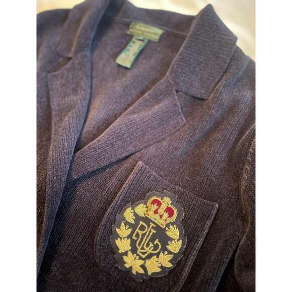 Vintage Lauren Ralph Lauren Blazer Double-Breasted Crest Womens Size Small - Picture 2 of 15